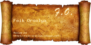 Feik Orsolya névjegykártya